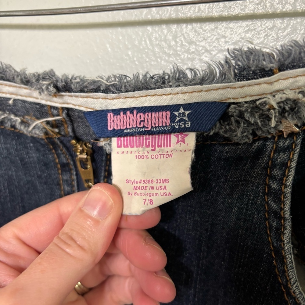 Vintage Bubblegum Y2K Dark Wash Denim Maxi Skirt With Dramatic Side Slits Size 7 - Picture 4 of 8
